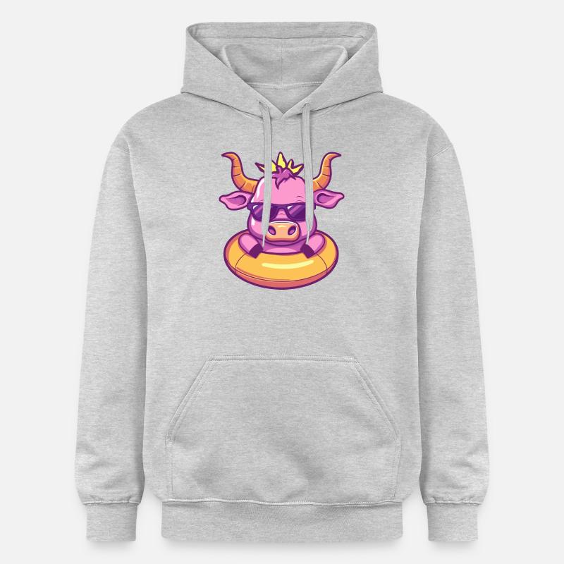 Bande dessinée d’été Taureau - Sweat à capuche Softstyle® Gildan Unisexe - gris clair chiné