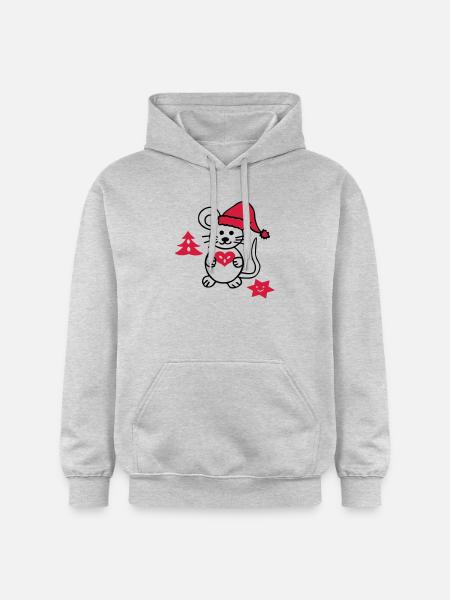 Souris de Noël - Sweat à capuche Softstyle® Gildan Unisexe - gris clair chiné