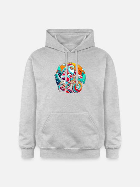 Santa Neon Fahrradtour - Gildan Unisex Softstyle® Midweight Hoodie - Hellgrau meliert