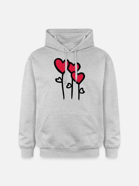 HEART flowers - Gildan Unisex Softstyle® Midweight Hoodie - light heather grey