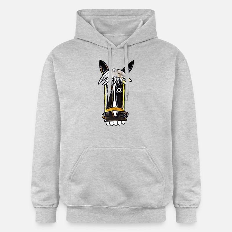 verrücktes Pferd Seppl Comic - Gildan Unisex Softstyle® Midweight Hoodie - Hellgrau meliert
