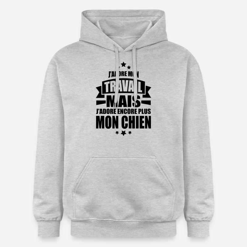 j'adore mon chien - Sweat à capuche Softstyle® Gildan Unisexe - gris clair chiné