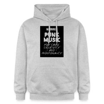 Punk Music May Cause Creativity and Individuality - Gildan Unisex Softstyle® Midweight Hoodie - Hellgrau meliert - Vorne - Liana (172cm) & Jaron (178cm)