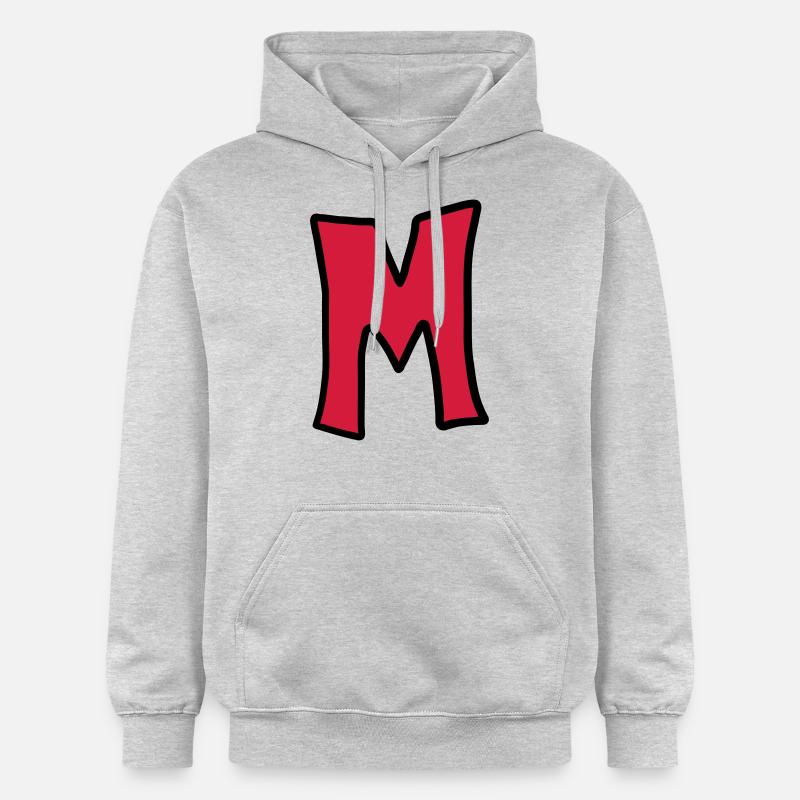 Buchstabe M Comic Cartoon - Gildan Unisex Softstyle® Midweight Hoodie - Hellgrau meliert