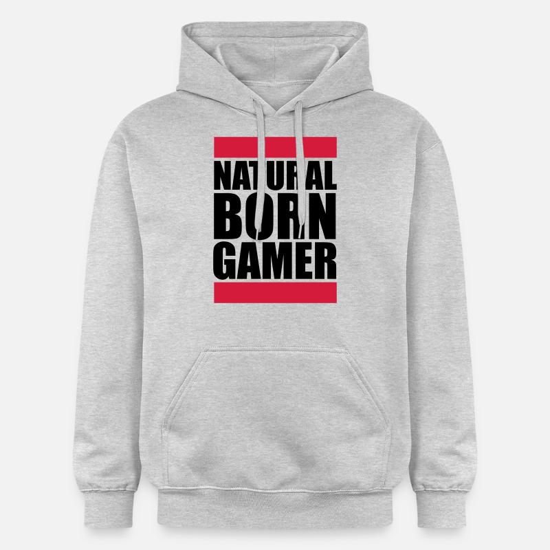 Natural Born Logo Gamer - Sweat à capuche Softstyle® Gildan Unisexe - gris clair chiné