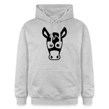 Esel - Gildan Unisex Softstyle® Midweight Hoodie - Hellgrau meliert - Vorne - Liana (172cm) & Jaron (178cm)