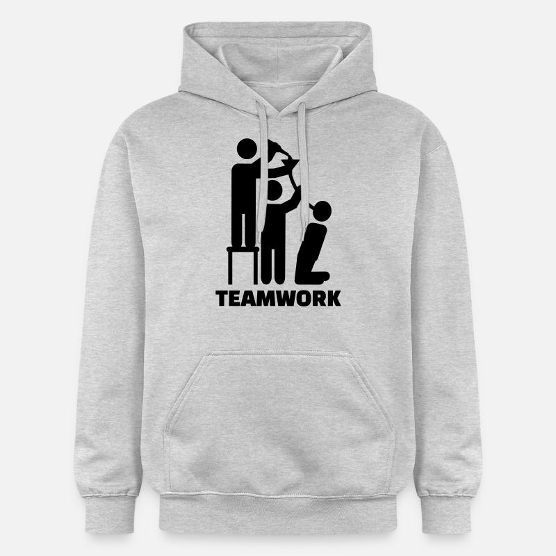 Teamwork - Sweat à capuche Softstyle® Gildan Unisexe - gris clair chiné