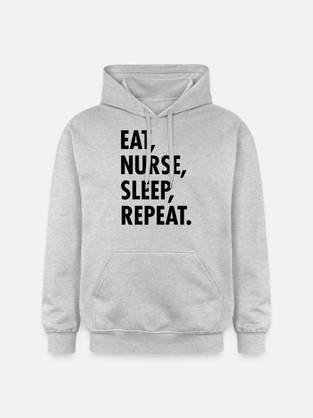 Eat, Nurse, Sleep, Repeat. - Gildan Unisex Softstyle® Midweight Hoodie - light heather grey