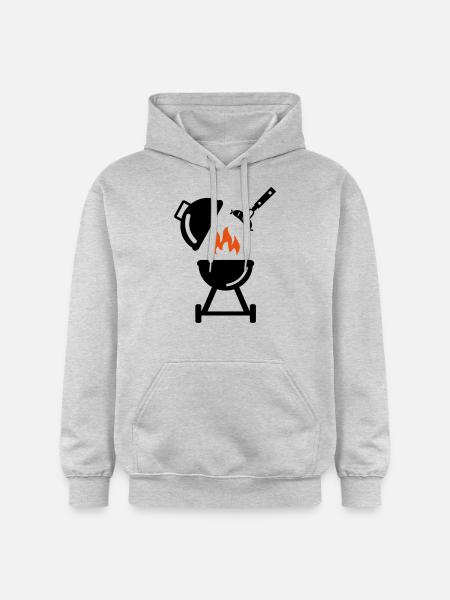 Grill mit Wurst - Gildan Unisex Softstyle® Midweight Hoodie - Hellgrau meliert