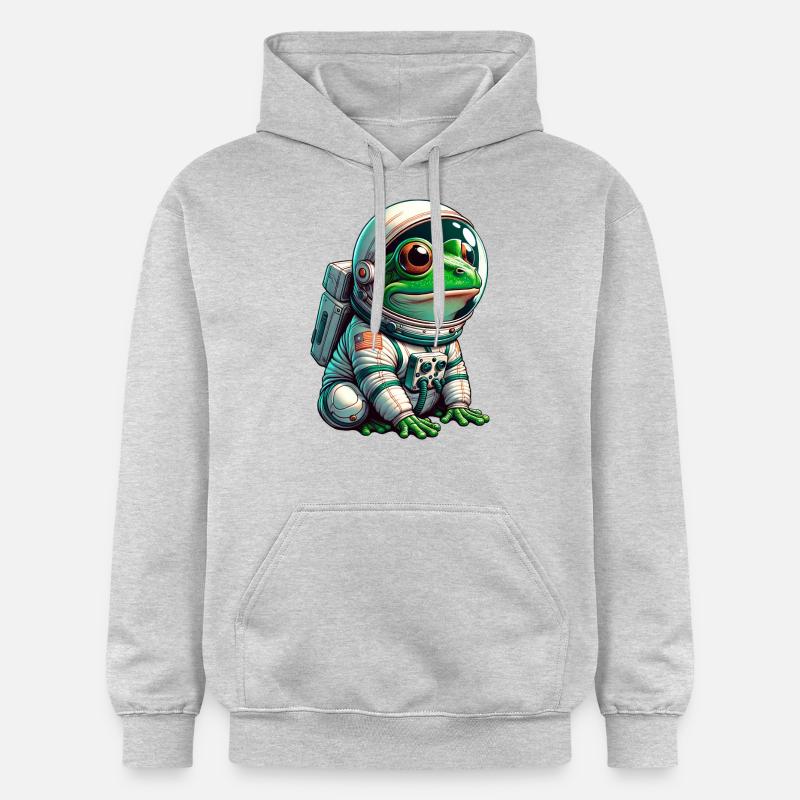 Grenouille astronaute dans l’espace - Sweat à capuche Softstyle® Gildan Unisexe - gris clair chiné