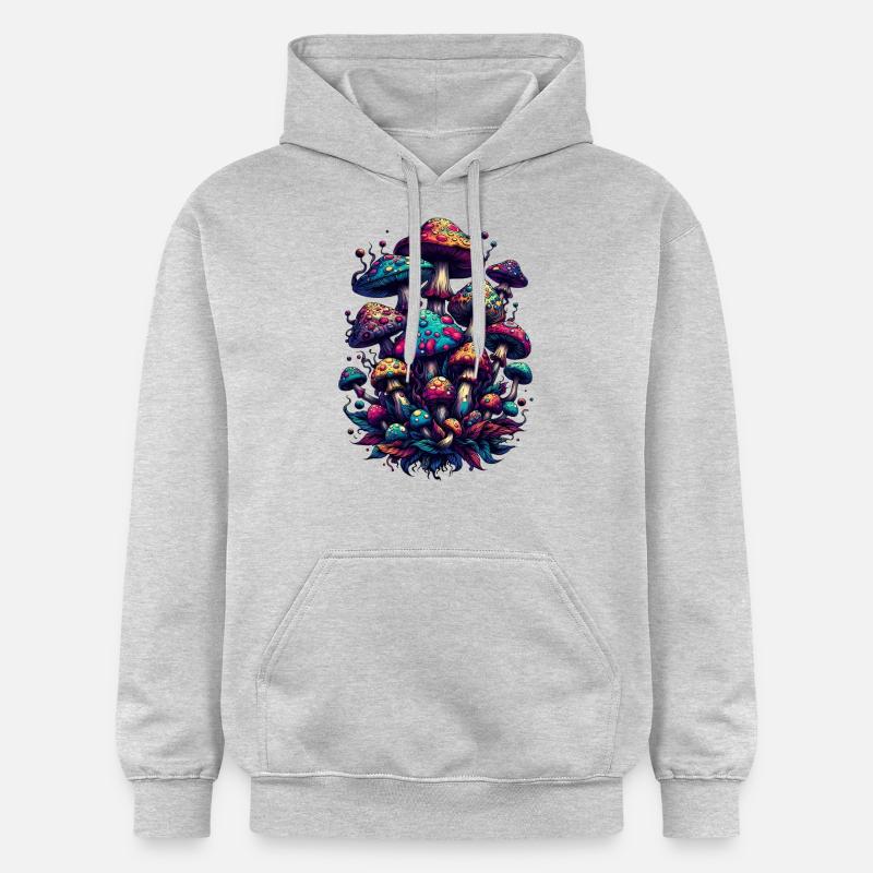 Magie des champignons psychédéliques - Sweat à capuche Softstyle® Gildan Unisexe - gris clair chiné