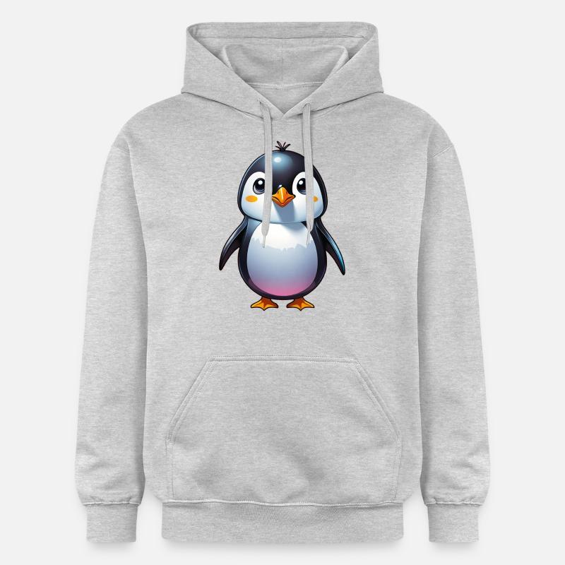Pingouin - Sweat à capuche Softstyle® Gildan Unisexe - gris clair chiné
