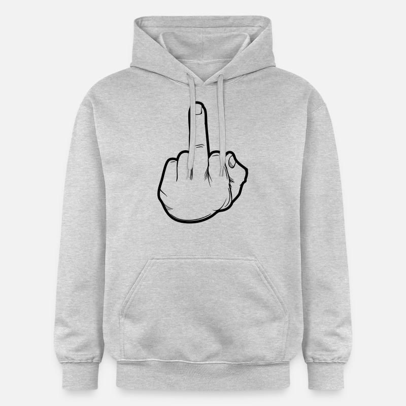 Doigt d’honneur de la main - Sweat à capuche Softstyle® Gildan Unisexe - gris clair chiné