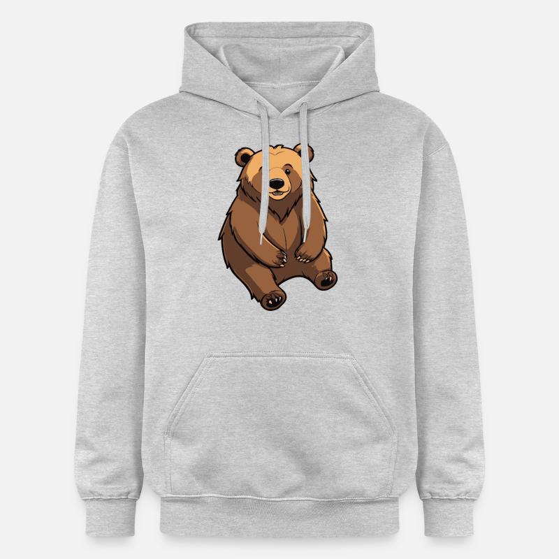 Ours mignon - Conception d’animaux - Sweat à capuche Softstyle® Gildan Unisexe - gris clair chiné