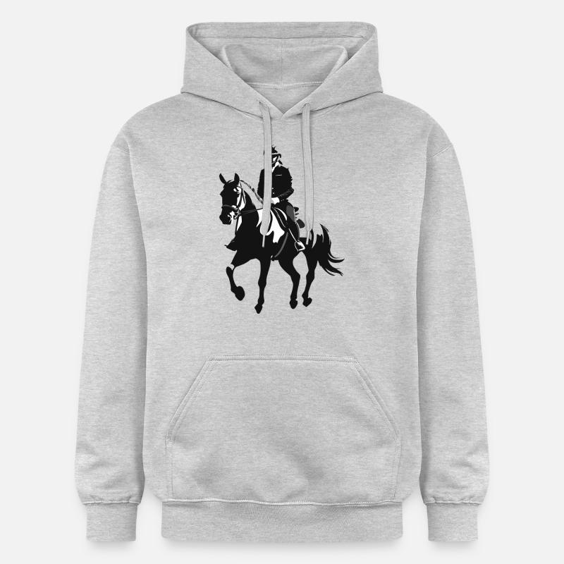 Cheval et cavalier - Design équestre - Sweat à capuche Softstyle® Gildan Unisexe - gris clair chiné