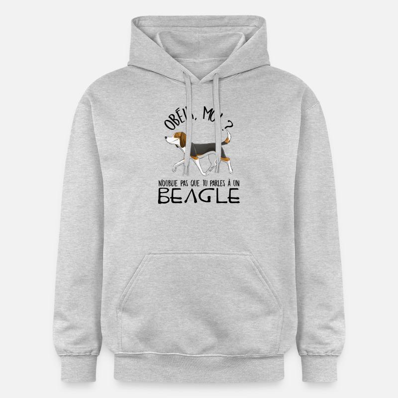 Tu parles à un Beagle - Sweat à capuche Softstyle® Gildan Unisexe - gris clair chiné