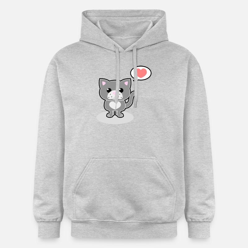 chat doux - Sweat à capuche Softstyle® Gildan Unisexe - gris clair chiné