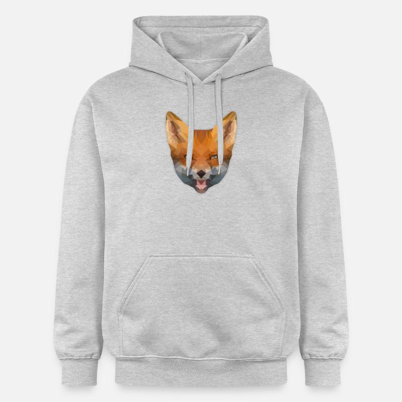 LowPoly "renard" - Sweat à capuche Softstyle® Gildan Unisexe - gris clair chiné