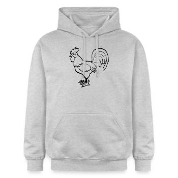 Hahn bauernhof - Gildan Unisex Softstyle® Midweight Hoodie - Hellgrau meliert - Vorne - Liana (172cm) & Jaron (178cm)