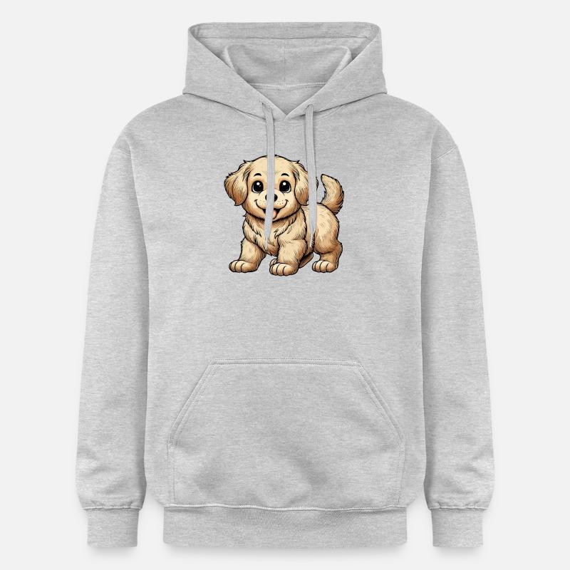 Chiot Golden Retriever - Sweat à capuche Softstyle® Gildan Unisexe - gris clair chiné