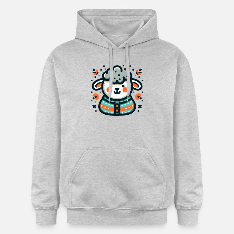 Süßes Schaf im Pullover - Gildan Unisex Softstyle® Midweight Hoodie - Hellgrau meliert
