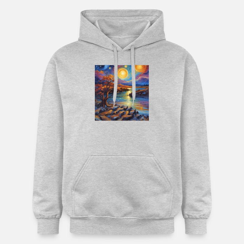 Le bruit du soleil - Sweat à capuche Softstyle® Gildan Unisexe - gris clair chiné