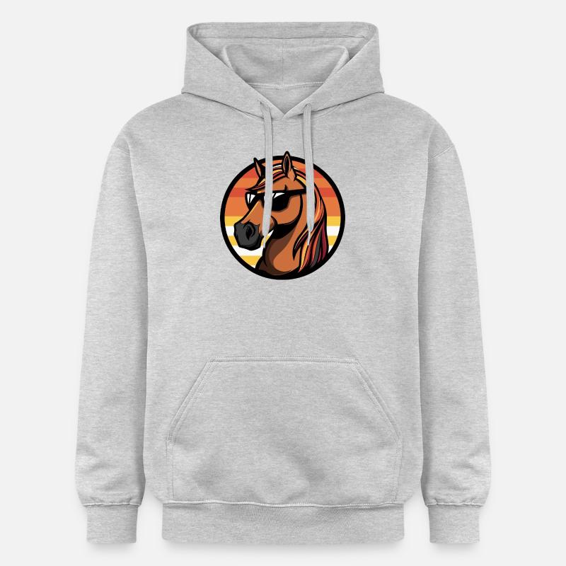Cheval Bande dessinée cool - Sweat à capuche Softstyle® Gildan Unisexe - gris clair chiné