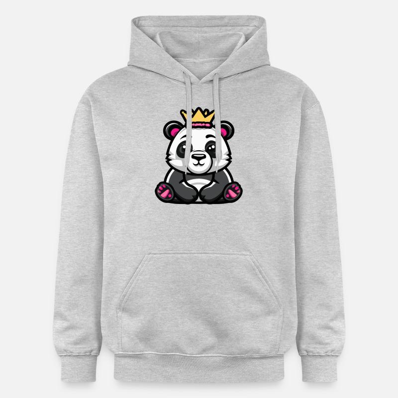 Couronne de bande dessinée panda - Sweat à capuche Softstyle® Gildan Unisexe - gris clair chiné