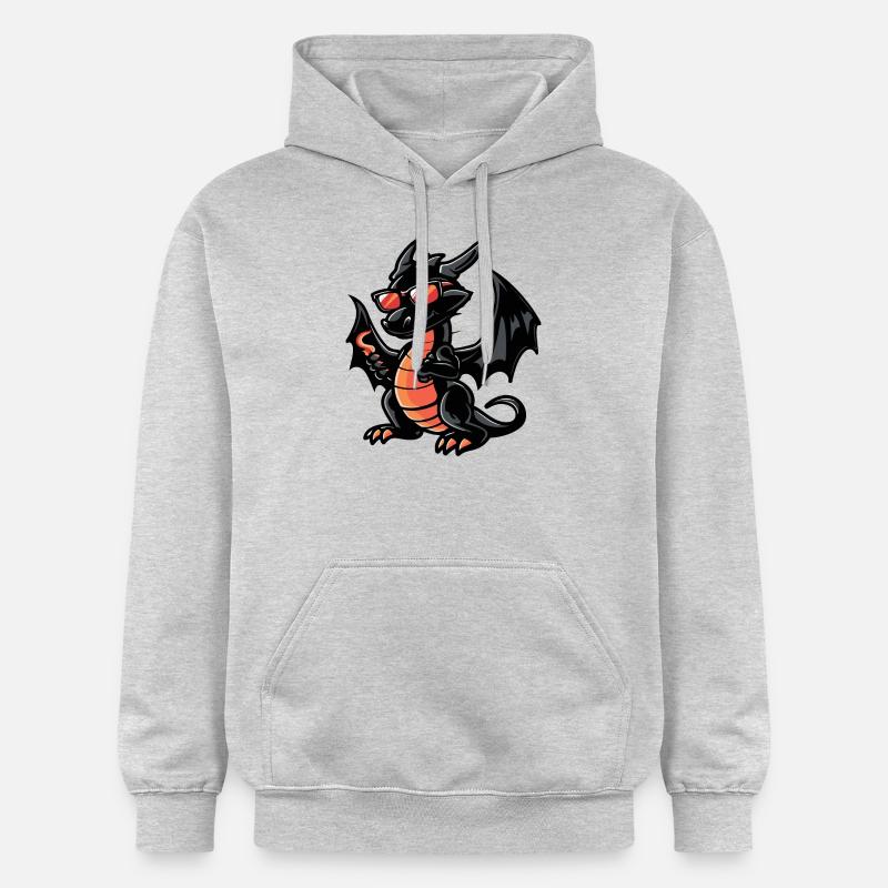 Dragon Bande Dessinée Cool - Sweat à capuche Softstyle® Gildan Unisexe - gris clair chiné