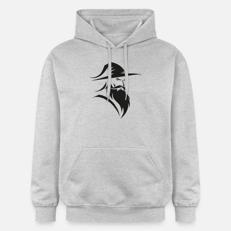 Sorcier - Logo Fantasy Simple - Sweat à capuche Softstyle® Gildan Unisexe - gris clair chiné