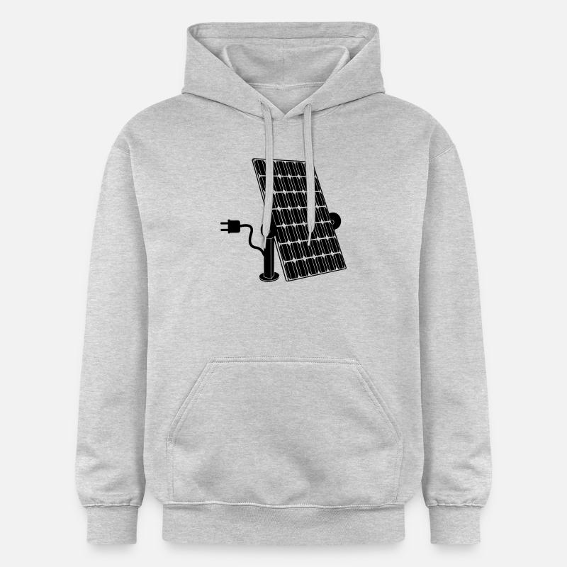 Panneau solaire avec prise - Sweat à capuche Softstyle® Gildan Unisexe - gris clair chiné