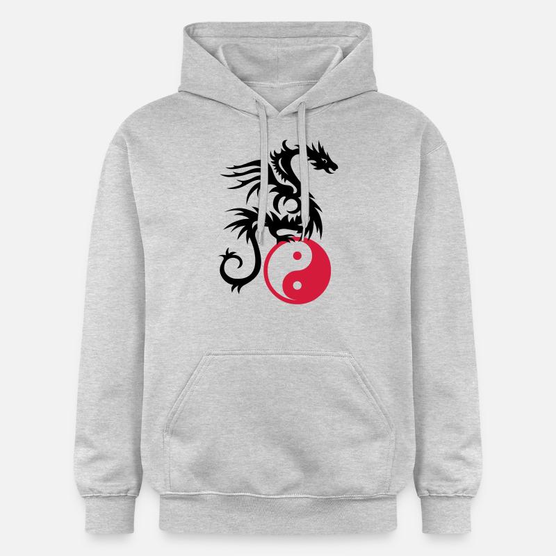 Drachen DRAKO | Yin & Yang - Gildan Unisex Softstyle® Midweight Hoodie - Hellgrau meliert