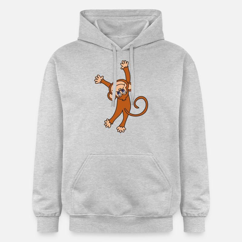 Chimpanzé de singe - Sweat à capuche Softstyle® Gildan Unisexe - gris clair chiné