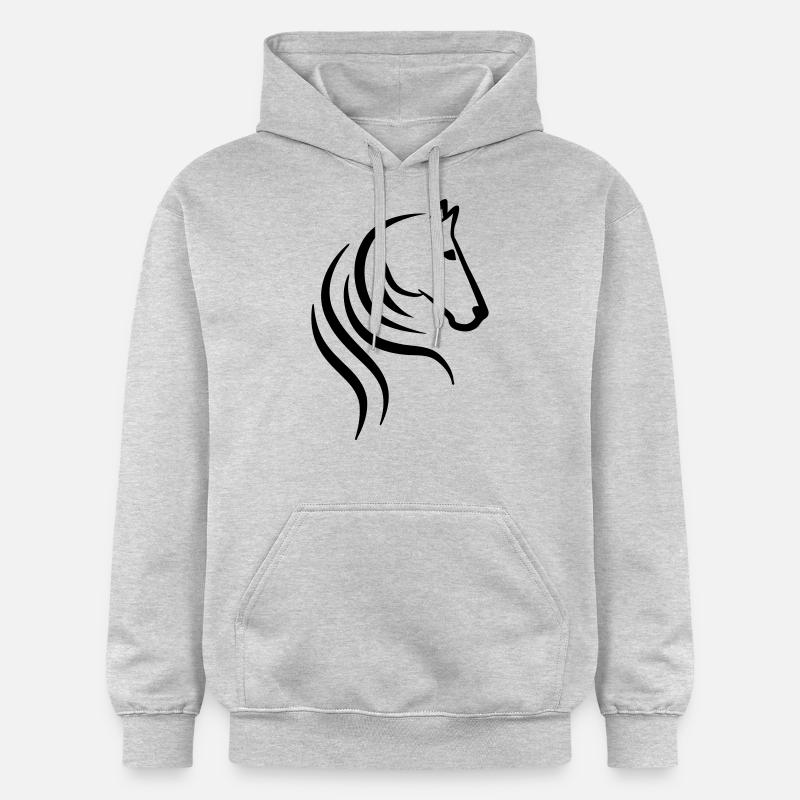 Cheval - Sweat à capuche Softstyle® Gildan Unisexe - gris clair chiné