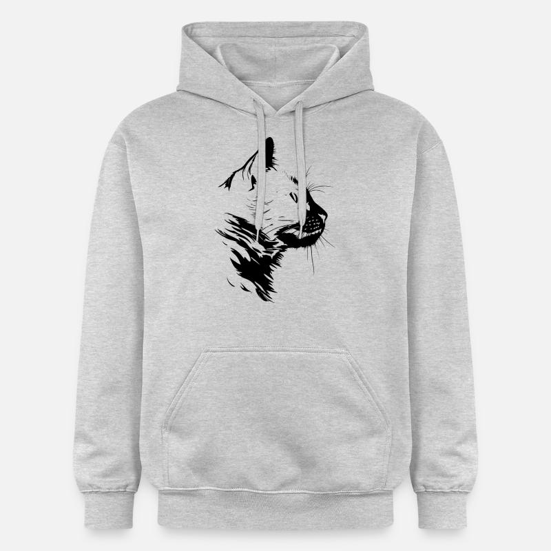 Chat, Motif De Chat - Sweat à capuche Softstyle® Gildan Unisexe - gris clair chiné