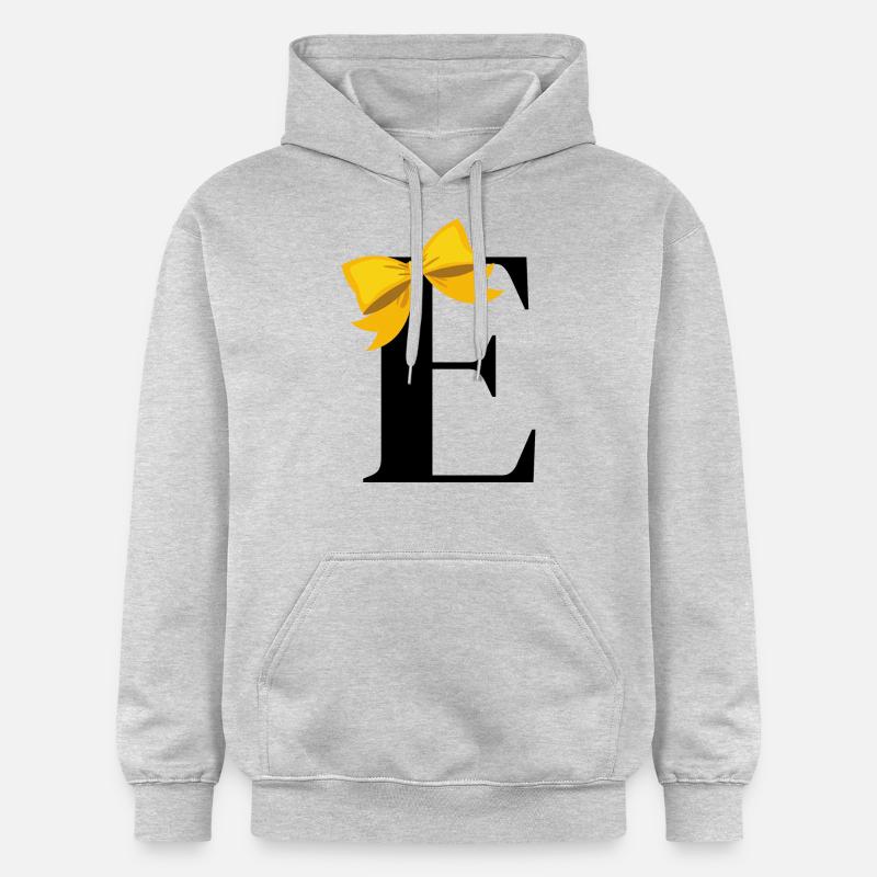 Lettre e nœud jaune - Sweat à capuche Softstyle® Gildan Unisexe - gris clair chiné