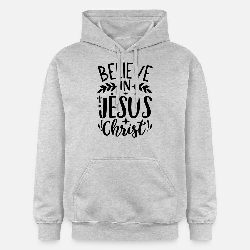 Croyez en Jésus-Christ - Sweat à capuche Softstyle® Gildan Unisexe - gris clair chiné