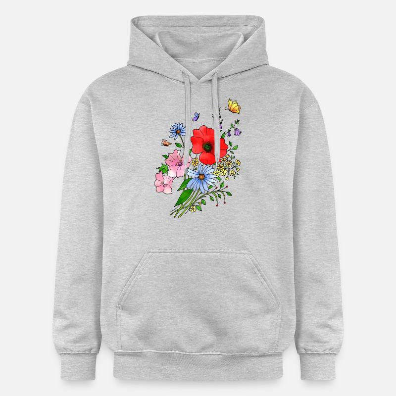 Fleur - Sweat à capuche Softstyle® Gildan Unisexe - gris clair chiné
