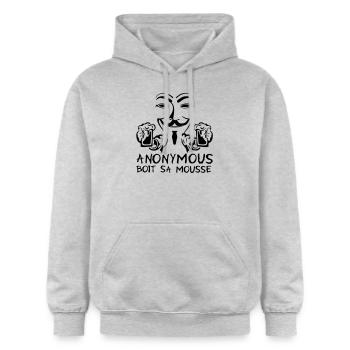 anonym Schaum Alkohol trinken Bier humou - Gildan Unisex Softstyle® Midweight Hoodie - Hellgrau meliert - Vorne - Liana (172cm) & Jaron (178cm)