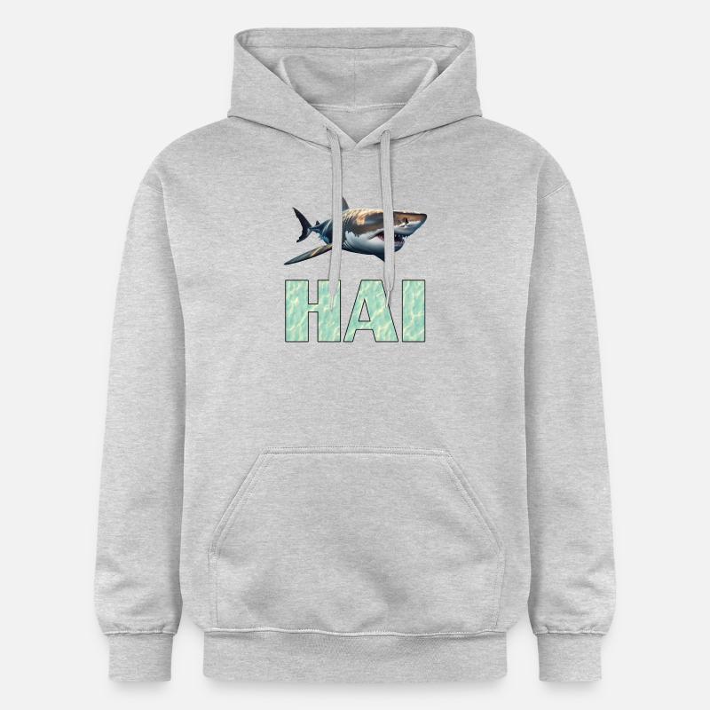 Grand requin blanc - Sweat à capuche Softstyle® Gildan Unisexe - gris clair chiné