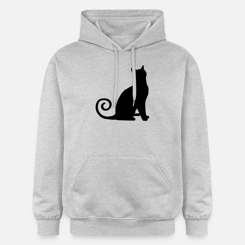 Silhouette de chat - Sweat à capuche Softstyle® Gildan Unisexe - gris clair chiné