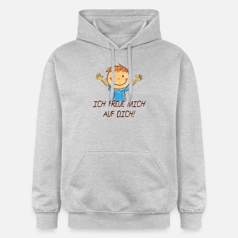 Jeg glæder mig til at se dig - Gildan Softstyle® Midweight unisex-hoodie - lysegrå meleret