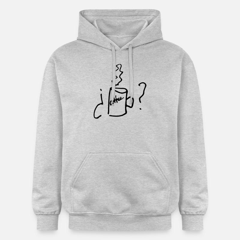 Café? - Sweat à capuche Softstyle® Gildan Unisexe - gris clair chiné