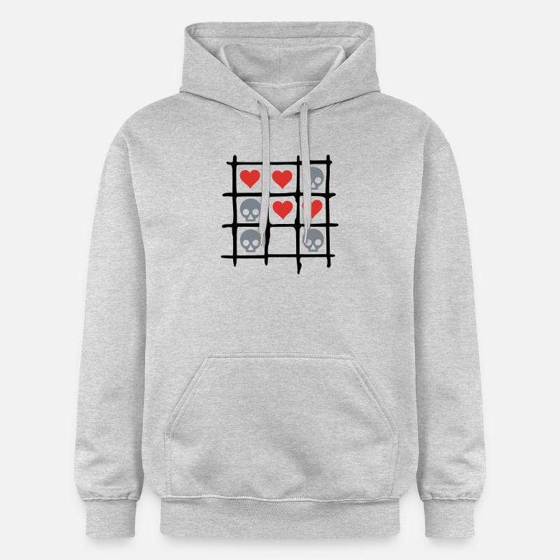 Totenkopf Herz Kaestchen - Sweat à capuche Softstyle® Gildan Unisexe - gris clair chiné