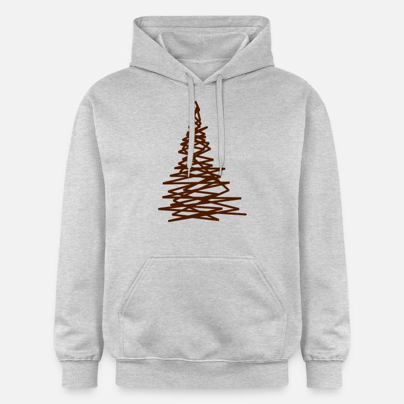 arbre de Noël moderne - Sweat à capuche Softstyle® Gildan Unisexe - gris clair chiné