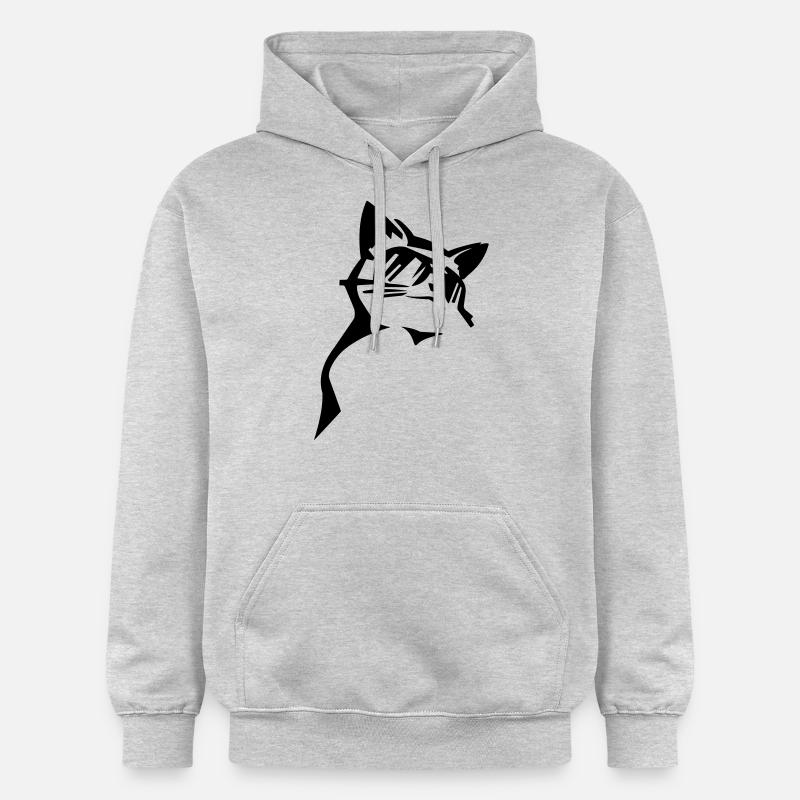fashion cat by customstyle - Sweat à capuche Softstyle® Gildan Unisexe - gris clair chiné