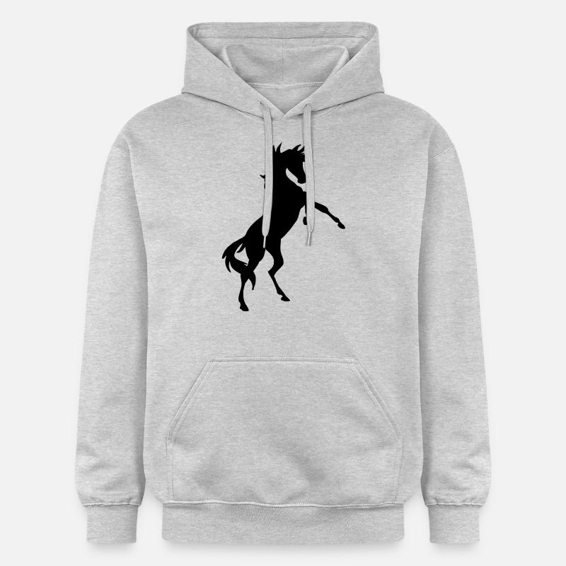 Cheval cabré - Sweat à capuche Softstyle® Gildan Unisexe - gris clair chiné