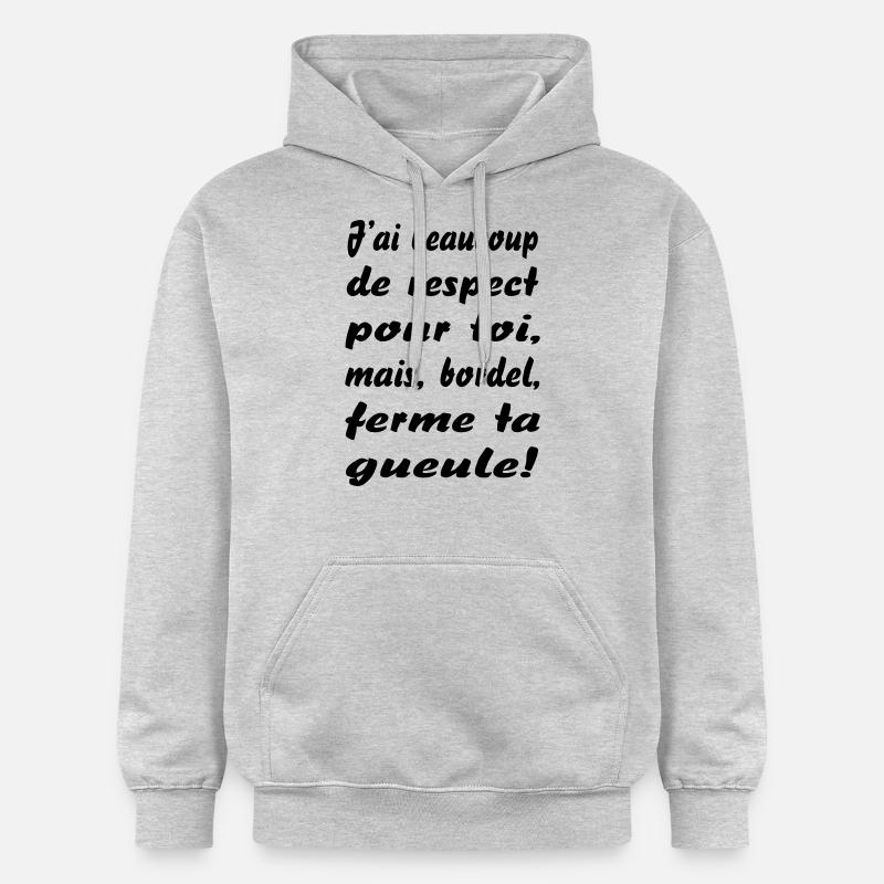 ferme ta gueule - Sweat à capuche Softstyle® Gildan Unisexe - gris clair chiné