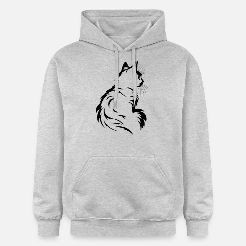 Chat, Motif De Chat - Sweat à capuche Softstyle® Gildan Unisexe - gris clair chiné