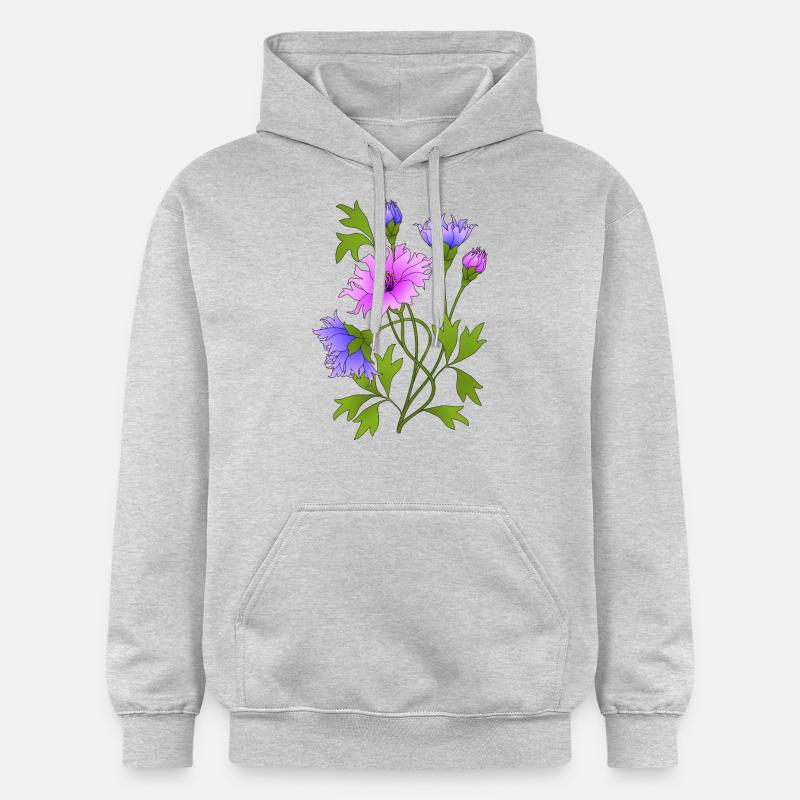 Fleur - Sweat à capuche Softstyle® Gildan Unisexe - gris clair chiné